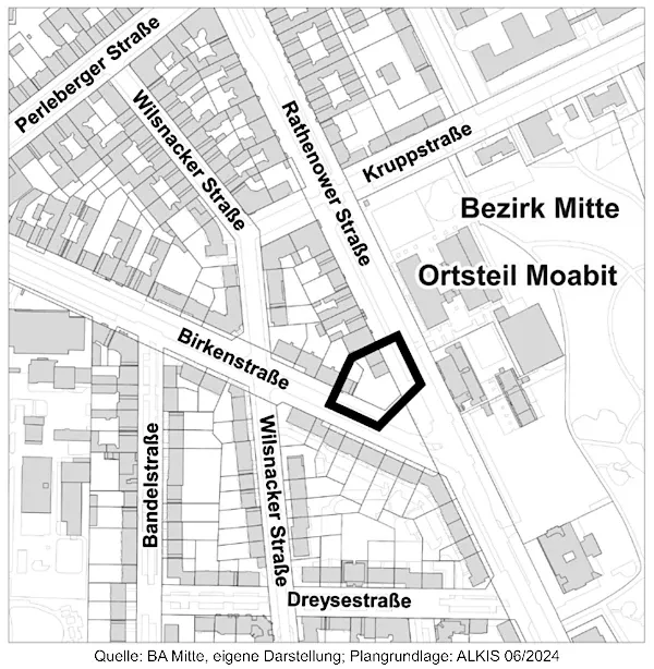 Bebauungsplan-Entwurf II-26-1VE, Neubau Birkenstraße 1 / Rathenower Straße 63-64 liegt aus
